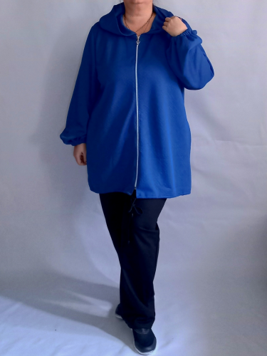 Кардиган на замке синий (Smart-Woman, Россия) — размеры 68-70, 72-74, 76-78, 80-82