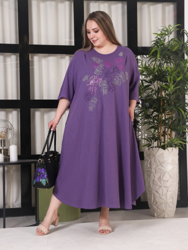 Платье "Мия" (ПЛГ-02-2) фиолет. (Россия) — размеры 66, 68, 70