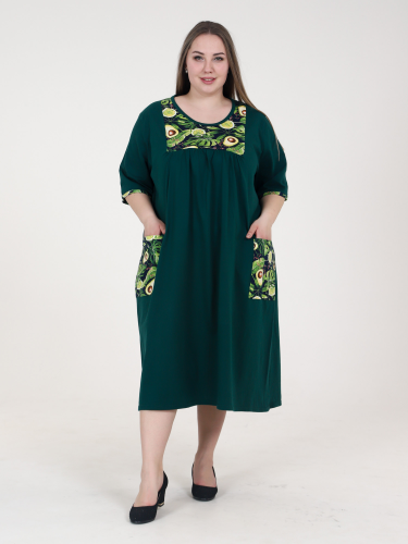 Платье "Сусанна" (ПГ-016) темно-зеленый (Россия) — размеры 66, 68, 70, 72, 74