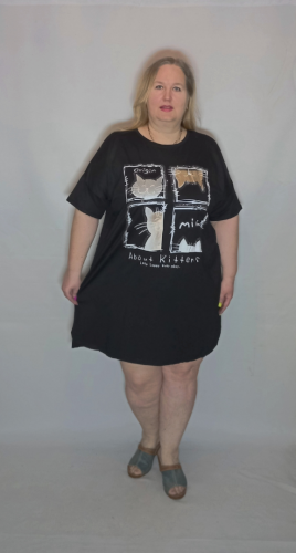 Платье-туника "Коты"  (Китай, Yalina) — размеры единый