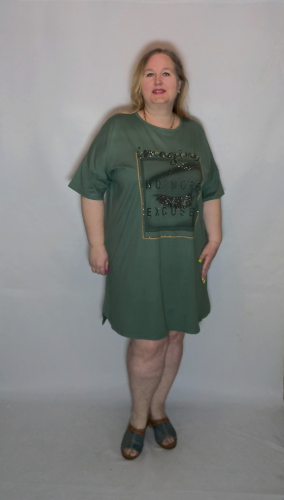 Платье-туника "Надпись" (Китай, разные фабрики) — размеры единый