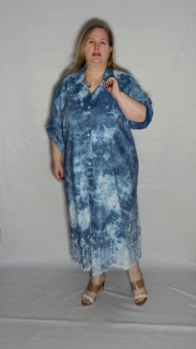 Платье-рубашка "Джинс- вышивка" варенка (Smart-Woman, Россия) — размеры 64-66, 68-70, 72-74, 76-78, 80-82