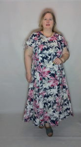 платье трикотажное "Вальс"( цвет10 красный с серым)